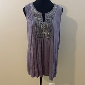 Knox Rose Lavender Embroidered Tunic